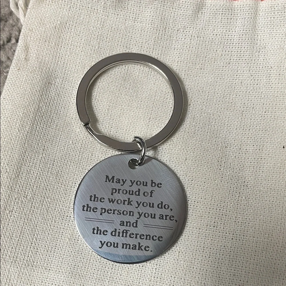 Inspirational Silver Round Keychain NWOT